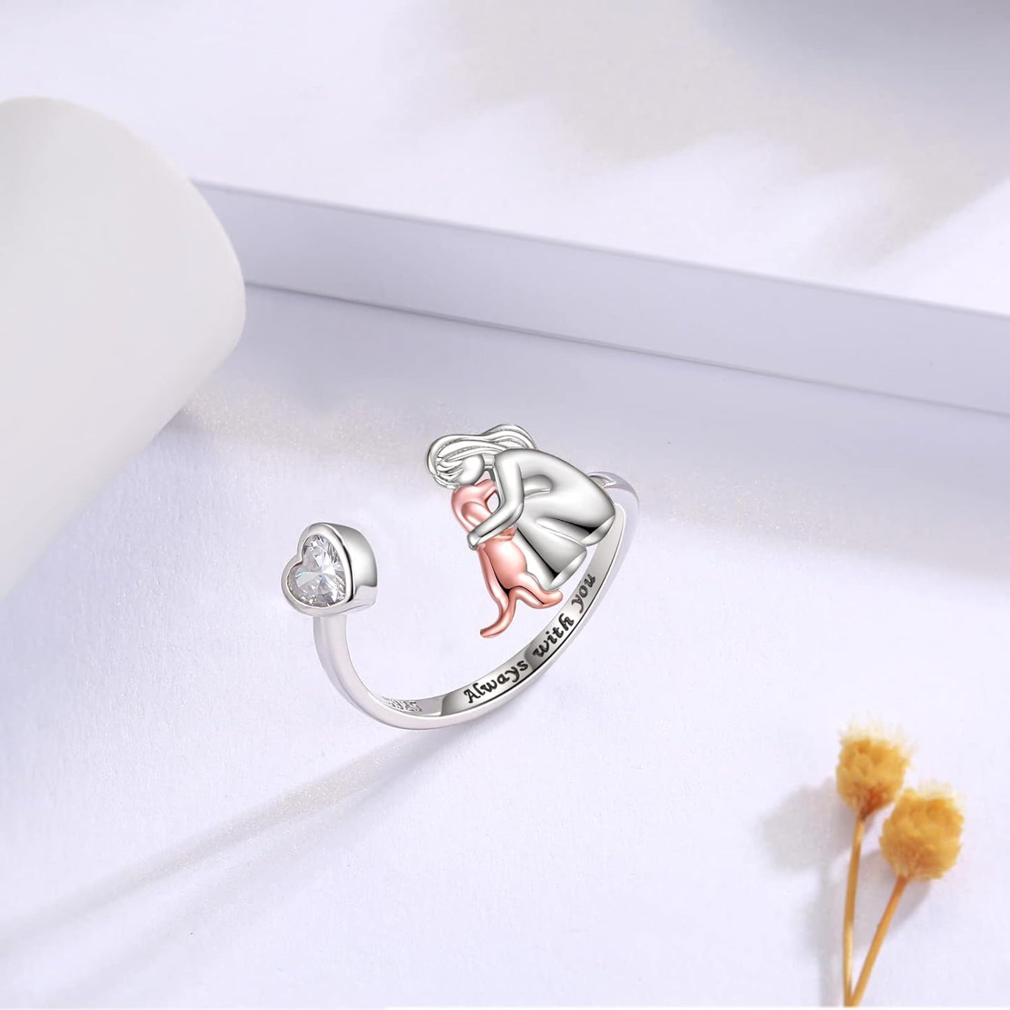 Liv | Dog Clasp Ring (Pink)