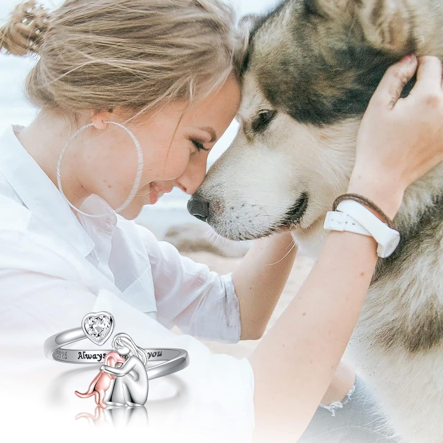 Liv | Dog Clasp Ring (Pink)