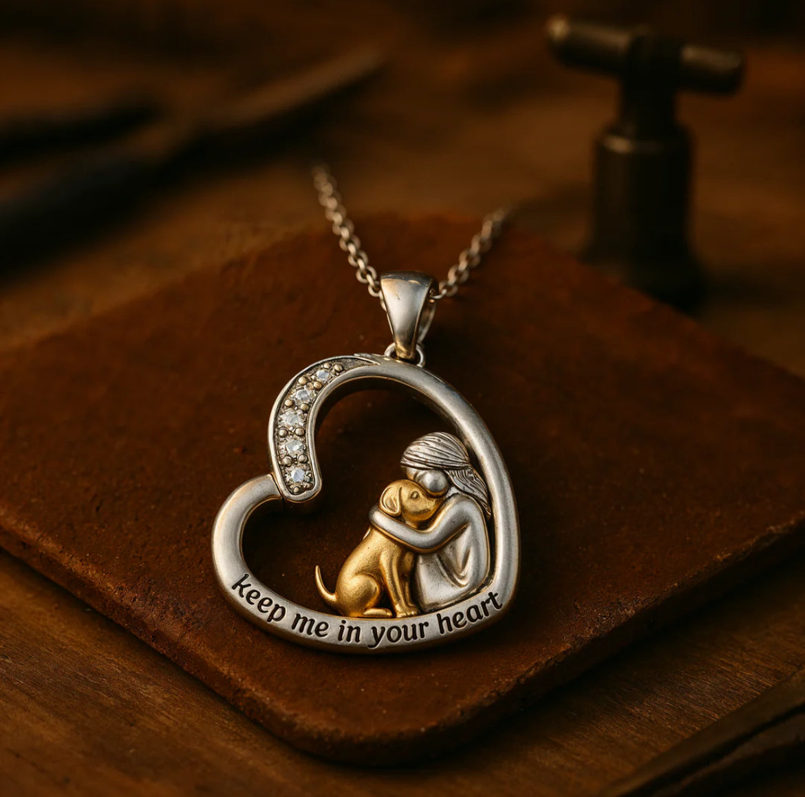 Liv | Necklace with Dog Embrace