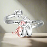 Liv | Dog Clasp Ring (Pink)