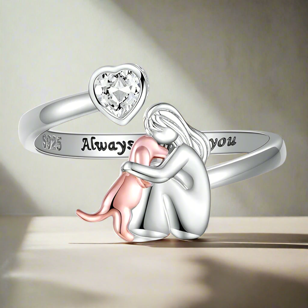 Liv | Dog Clasp Ring (Pink)